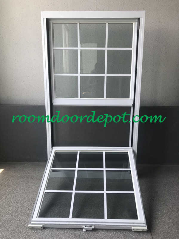 hot sale white color aluminium grill design vertical slide windows