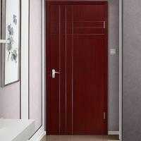 Brown Vertical Stripes PVC Interior Hinged Door
